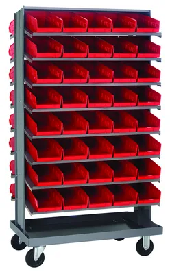 Quantum QPRDM-102RD Mobile Pick Rack, 24"L x 36"W x 60"H, 800 lb capacity, Gray