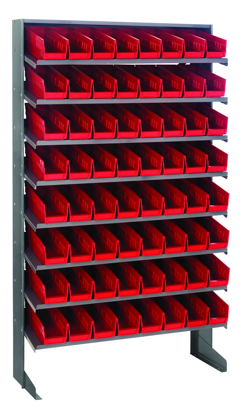 Quantum QPRS-101RD Pick Rack, 12"D x 36"W x 60"H, 400 lb capacity, Gray