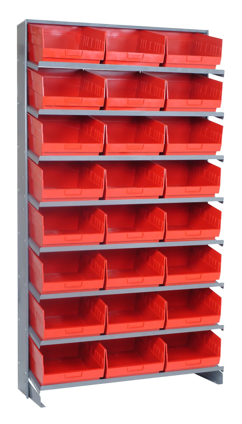 Quantum QPRS-209RD Pick Rack, 12"D x 36"W x 63-1/2"H, 400 lb capacity, Gray