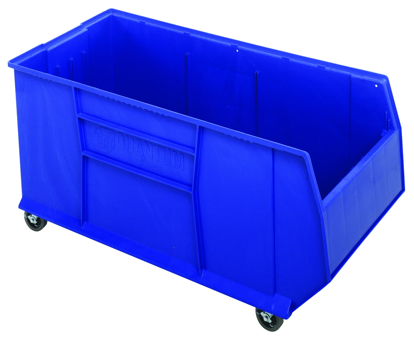 Quantum QRB216MOBBL Mobile RackBin 42" Container, 19-7/8"W x 41-7/8"L x 20-1/2"H, 180 lb capacity, Blue