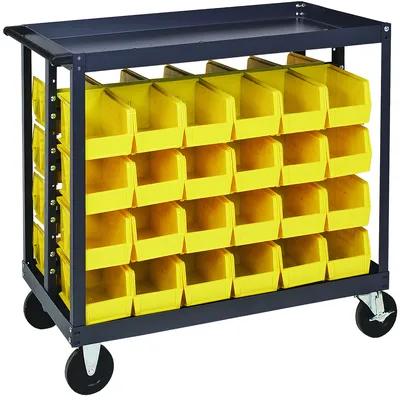 Quantum QRC-4D Mobile Rail Cart, 36"L x 24"W x 35-1/2"H, 800 lb capacity, Gray