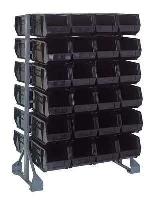 Quantum QRU-12D-239-48BK Double-Sided Rail Rack, 36"L x 20"W x 53"H, 1600 lb capacity, Gray