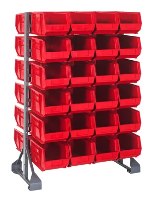 Quantum QRU-12D-239-48RD Double-Sided Rail Rack, 36"L x 20"W x 53"H, 1600 lb capacity, Gray