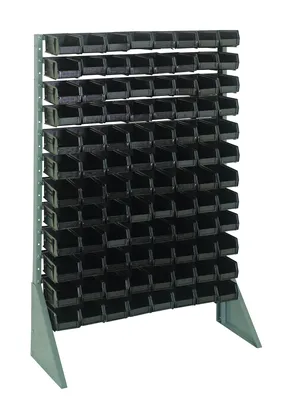 Quantum QRU-12S-210-96BK Single-Sided Rail Rack, 36"L x 15"W x 53"H, 600 lb capacity, Gray