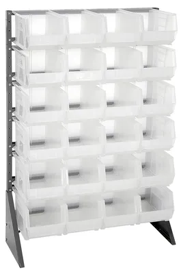 Quantum QRU-12S-239-24CL Single-Sided Rail Rack, 36"L x 15"W x 53"H, 600 lb capacity, Gray