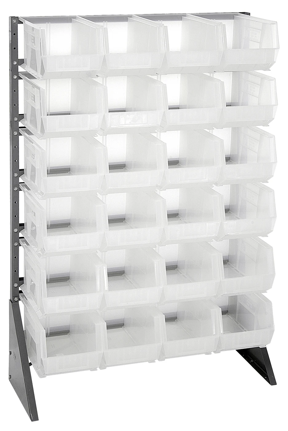 Quantum QRU-12S-239-24CL Single-Sided Rail Rack, 36"L x 15"W x 53"H, 600 lb capacity, Gray