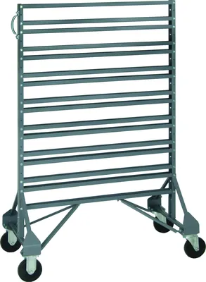 Quantum MQRU-16D Mobile Rail Rack, 36"L x 20"W x 53"H, 1500 lb capacity, Gray