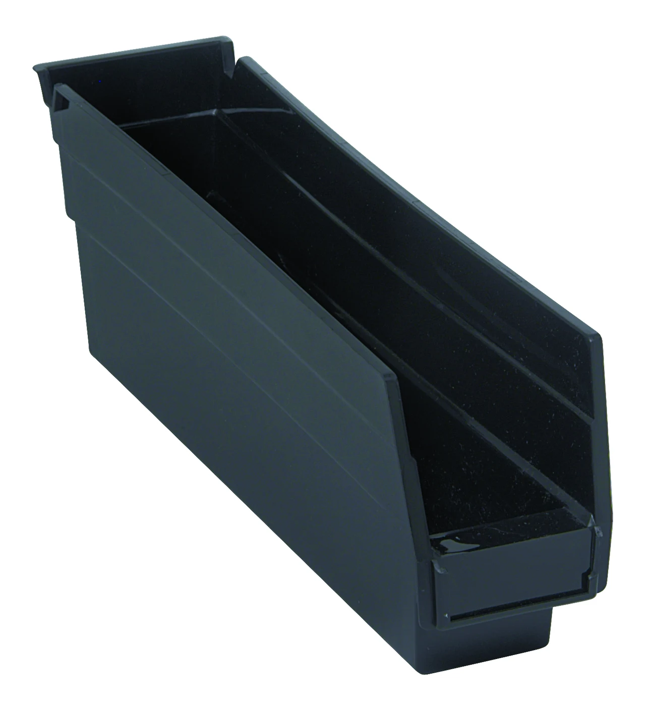 Quantum QSB100BRCS Economy Shelf Bin, 11-5/8"D x 2-3/4"W x 4"H, 35 lb capacity, Black, Case of 36