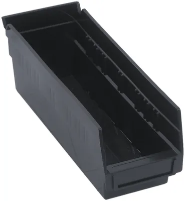Quantum QSB101BKCS Economy Shelf Bin, 11-5/8"D x 4-1/8"W x 4"H, 35 lb capacity, Black, Case of 36