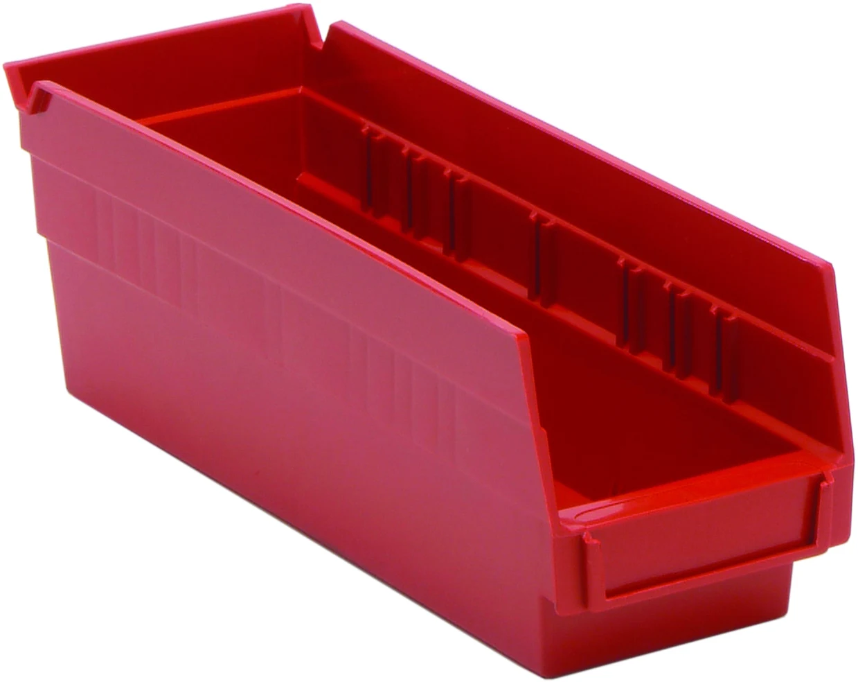 Quantum QSB101RDCS Economy Shelf Bin, 11-5/8"D x 4-1/8"W x 4"H, 35 lb capacity, Red, Case of 36