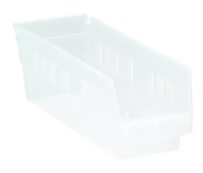 Quantum QSB101CLCS Economy Shelf Bin, 11-5/8"D x 4-1/8"W x 4"H, 35 lb capacity, Clear, Case of 36