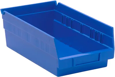 Quantum QSB102BLCS Economy Shelf Bin, 11-5/8"D x 6-5/8"W x 4"H, 35 lb capacity, Blue, Case of 30