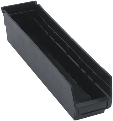 Quantum QSB103BKCS Economy Shelf Bin, 17-7/8"D x 4-1/8"W x 4"H, 35 lb capacity, Black, Case of 20