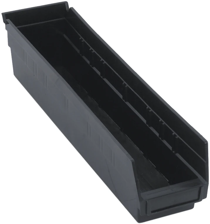 Quantum QSB103BKCS Economy Shelf Bin, 17-7/8"D x 4-1/8"W x 4"H, 35 lb capacity, Black, Case of 20