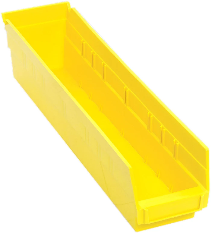 Quantum QSB103YLCS Economy Shelf Bin, 17-7/8"D x 4-1/8"W x 4"H, 35 lb capacity, Yellow, Case of 20
