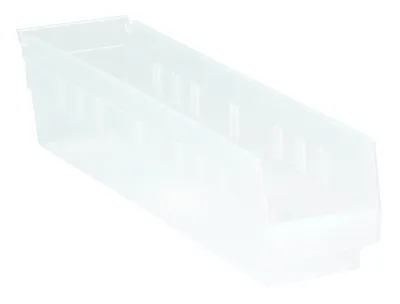 Quantum QSB103CLCS Economy Shelf Bin, 17-7/8"D x 4-1/8"W x 4"H, 35 lb capacity, Clear, Case of 20