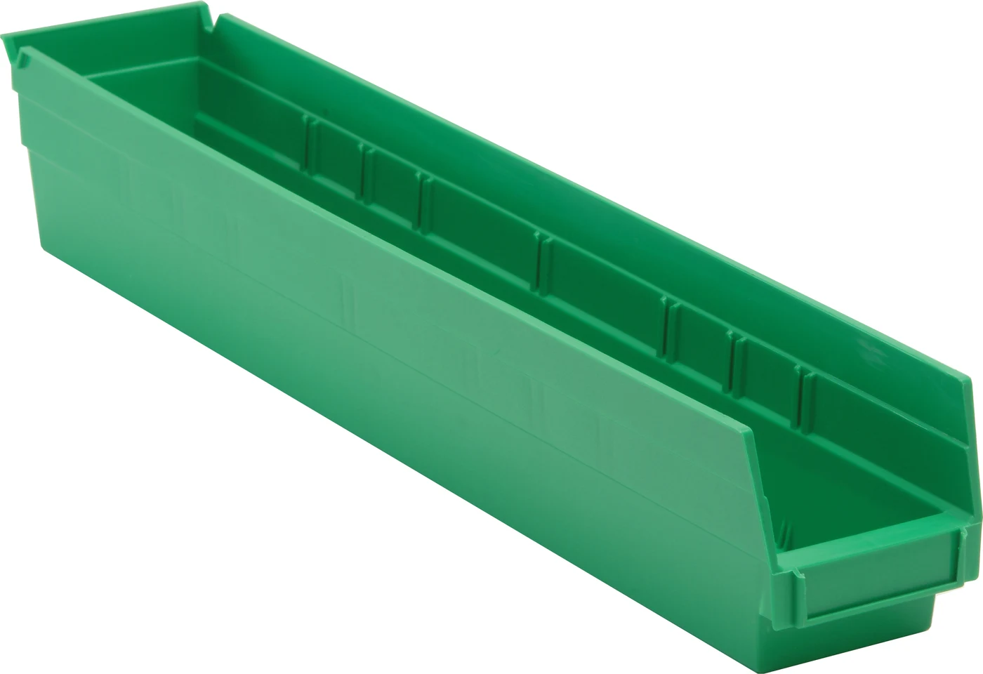 Quantum QSB105GNCS Economy Shelf Bin, 23-5/8"D x 4-1/8"W x 4"H, 35 lb capacity, Green, Case of 16