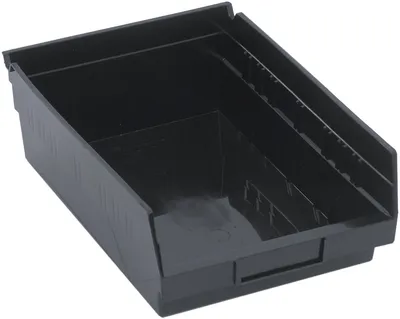 Quantum QSB107BKCS Economy Shelf Bin, 11-5/8"D x 8-3/8"W x 4"H, 35 lb capacity, Black, Case of 20