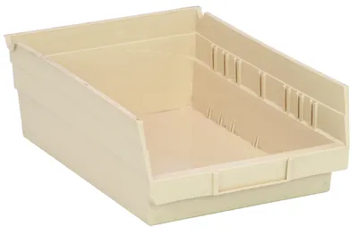 Quantum QSB107IVCS Economy Shelf Bin, 11-5/8"D x 8-3/8"W x 4"H, 35 lb capacity, Ivory, Case of 20
