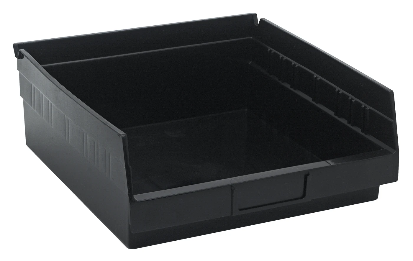 Quantum QSB109BRCS Economy Shelf Bin, 11-5/8"D x 11-1/8"W x 4"H, 35 lb capacity, Black, Case of 8