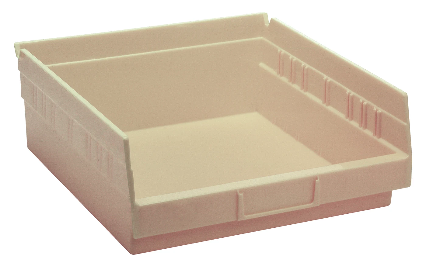 Quantum QSB109IVCS Economy Shelf Bin, 11-5/8"D x 11-1/8"W x 4"H, 35 lb capacity, Ivory, Case of 8