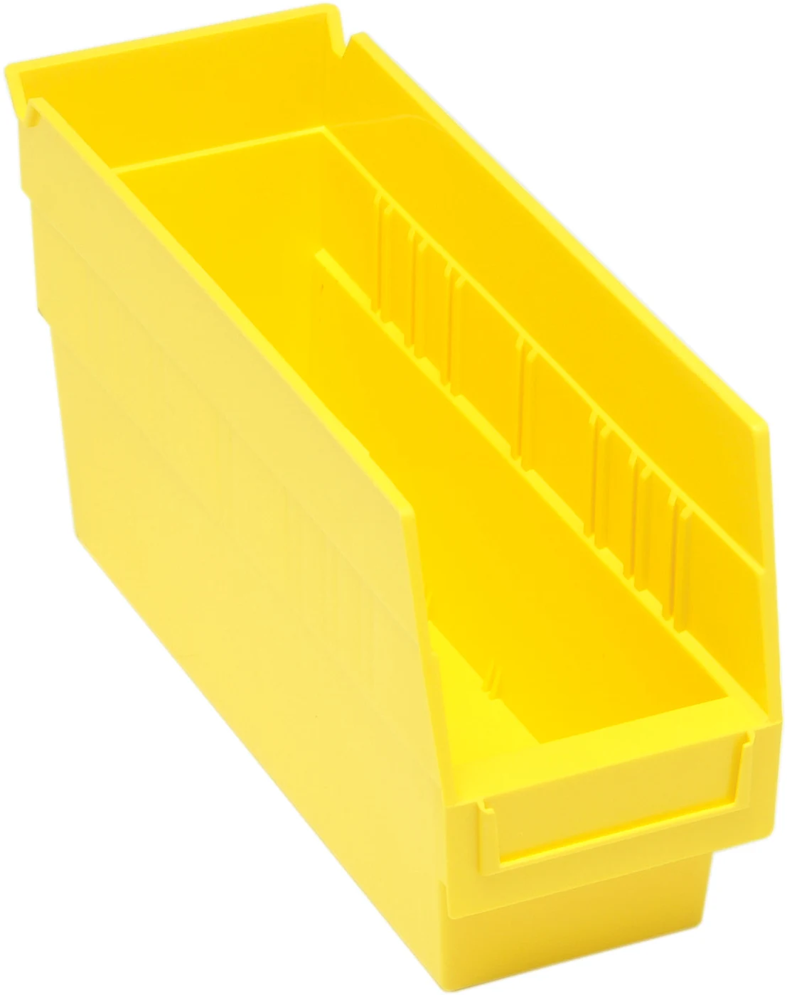 Quantum QSB201YLCS Economy Shelf Bin, 4-1/8"W x 11-5/8"L x 6"H, 45 lb capacity, Yellow, Case of 36