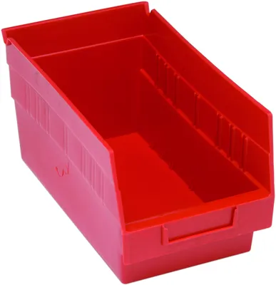 Quantum QSB202RDCS Economy Shelf Bin, 6-5/8"W x 11-5/8"L x 6"H, 45 lb capacity, Red, Case of 30