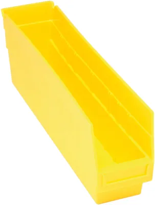 Quantum QSB203YLCS Economy Shelf Bin, 4-1/8"W x 17-7/8"L x 6"H, 45 lb capacity, Yellow, Case of 20
