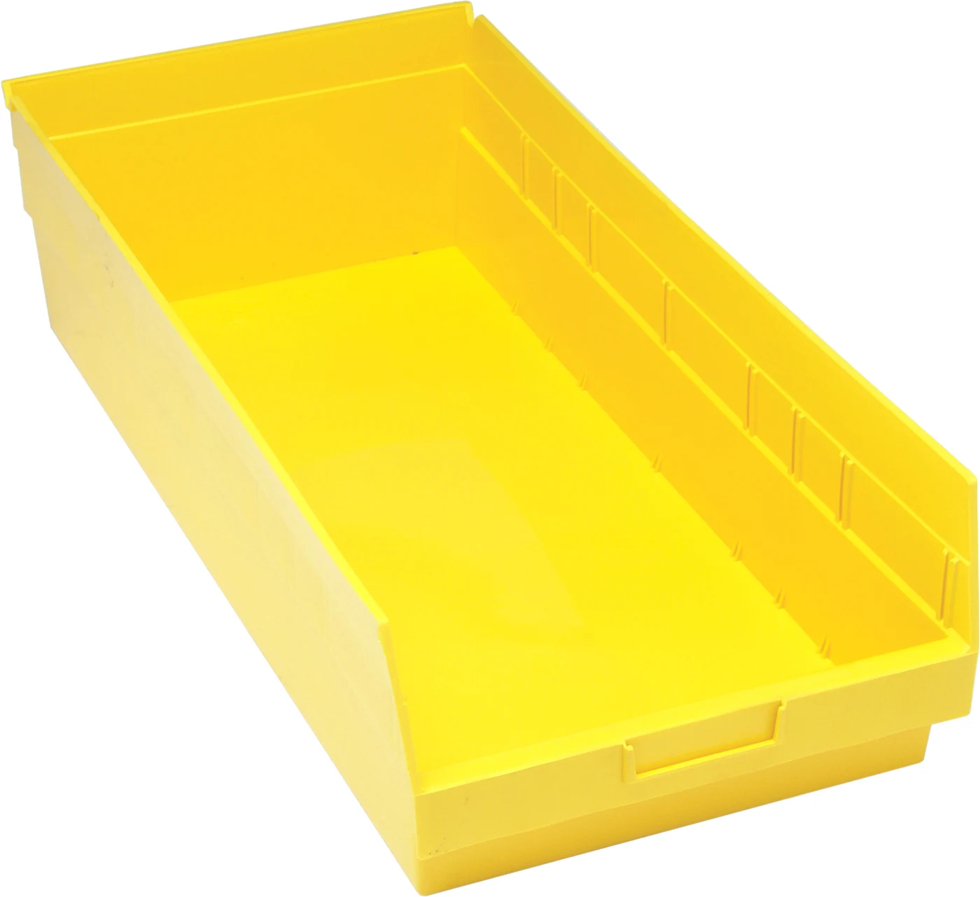 Quantum QSB216YLCS Economy Shelf Bin, 11-1/8"W x 23-5/8"L x 6"H, 45 lb capacity, Yellow, Case of 6