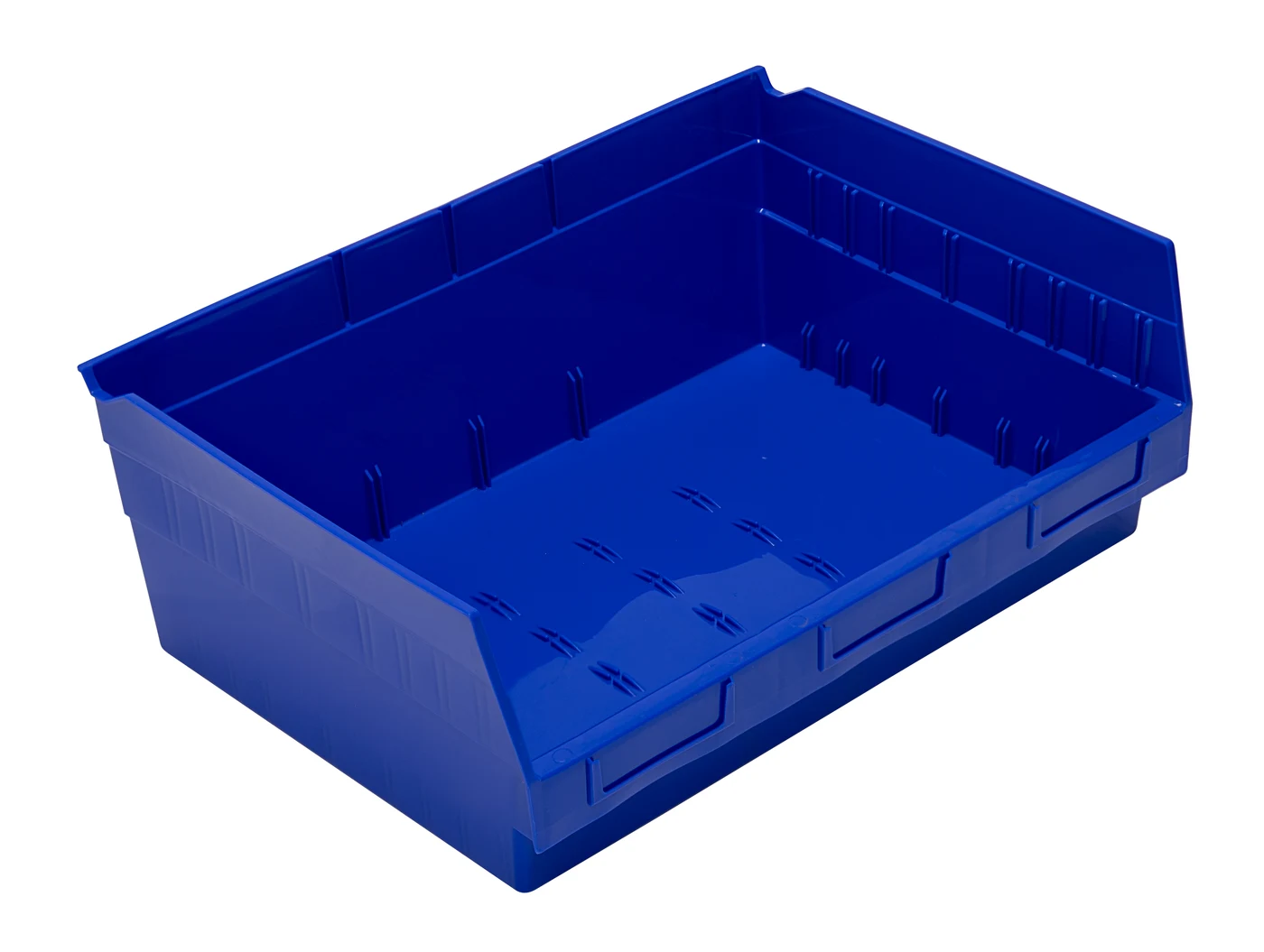 Quantum QSB218BLCS Economy Shelf Bin, 16-1/2"W x 11-5/8"L x 6"H, 45 lb capacity, Blue, Case of 6