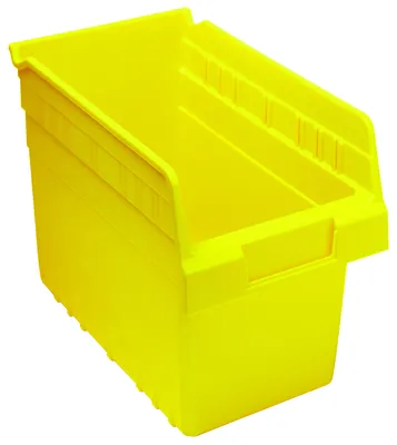 Quantum QSB802YLCS Economy Shelf Bin, 6-5/8"W x 11-5/8"L x 8"H, 45 lb capacity, Yellow, Case of 30