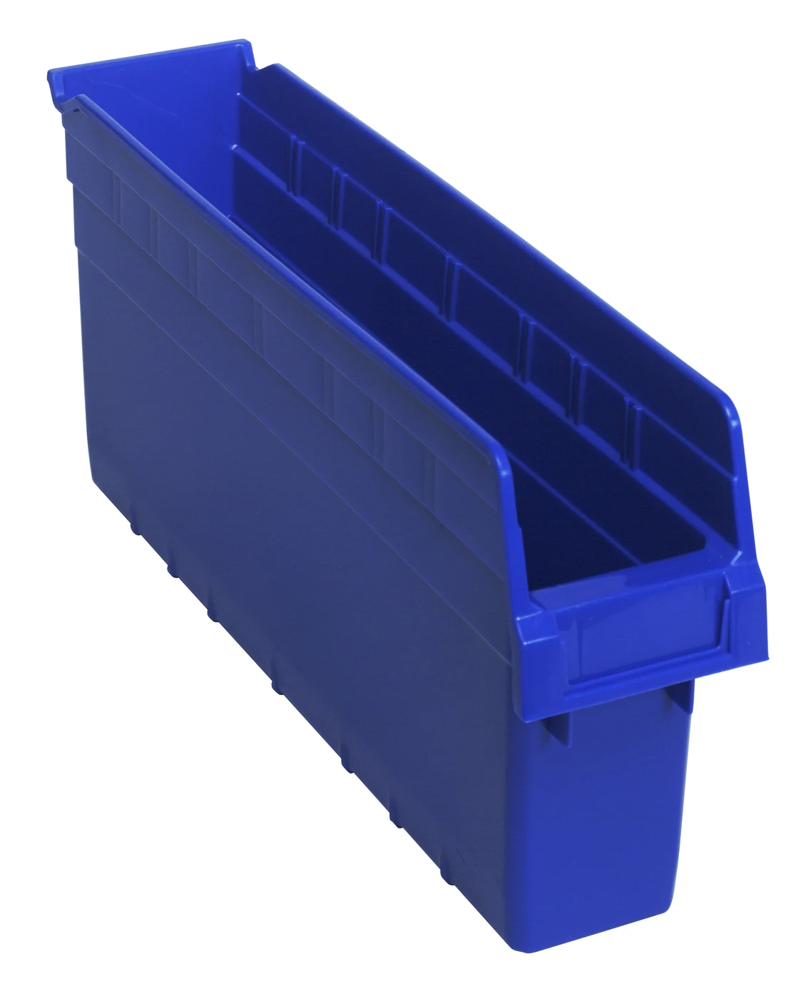 Quantum QSB803BLCS Economy Shelf Bin, 4-1/8"W x 17-7/8"L x 8"H, Blue, Case of 20
