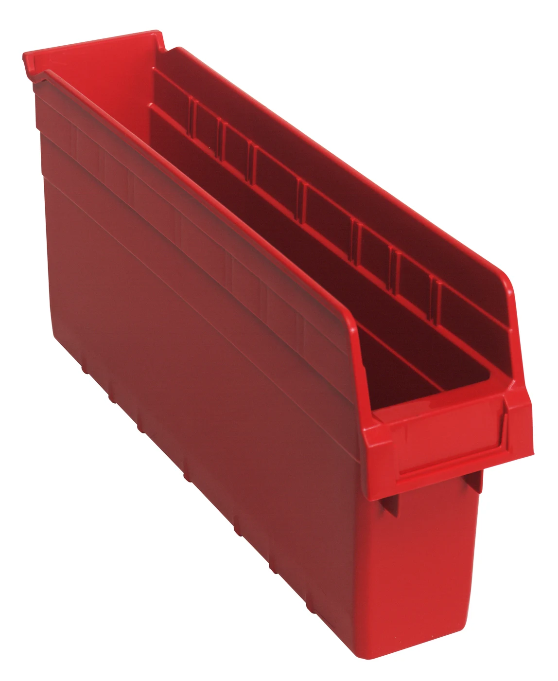 Quantum QSB803RDCS Economy Shelf Bin, 4-1/8"W x 17-7/8"L x 8"H, Red, Case of 20
