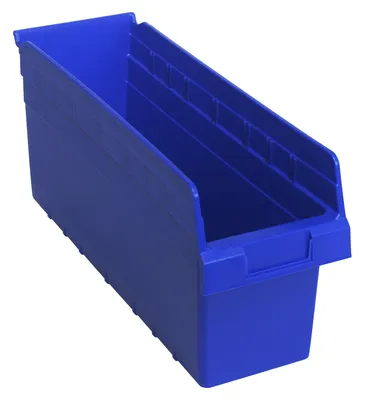 Quantum QSB804BLCS Economy Shelf Bin, 6-5/8"W x 17-7/8"L x 8"H, Blue, Case of 20