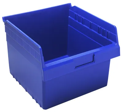 Quantum QSB809BLCS Economy Shelf Bin, 11-1/8"W x 11-5/8"L x 8"H, Blue, Case of 8