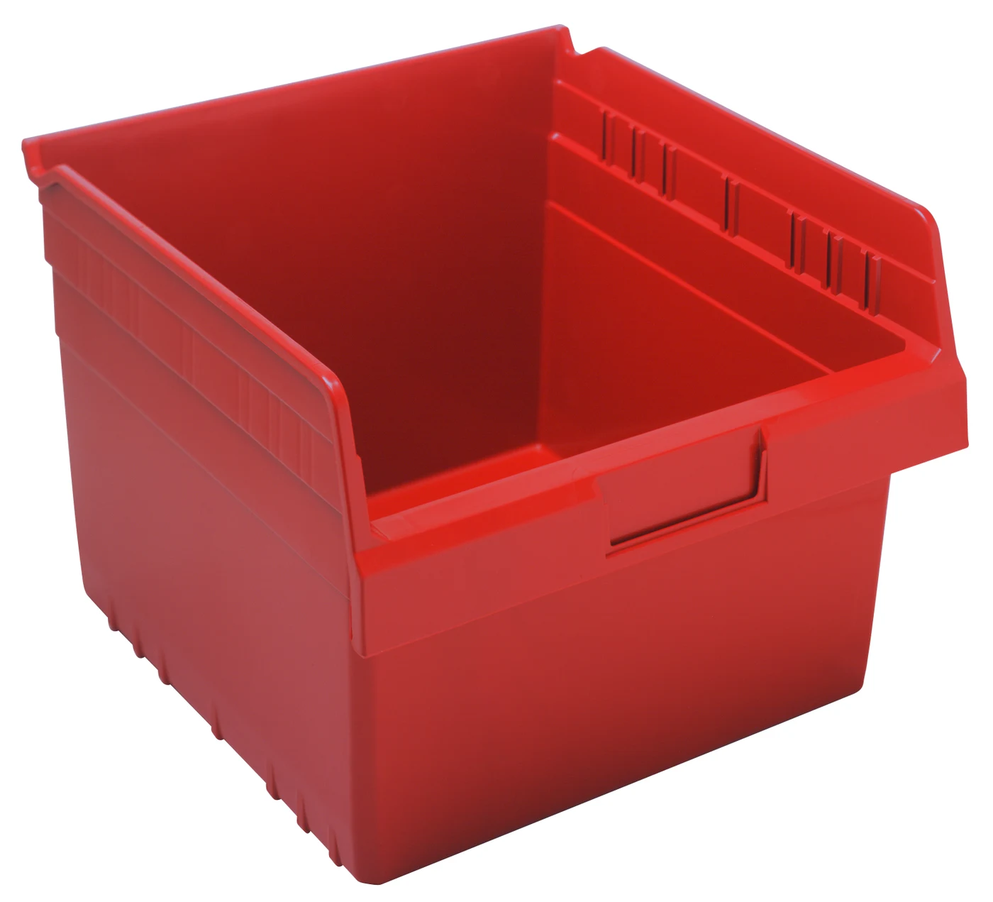 Quantum QSB809RDCS Economy Shelf Bin, 11-1/8"W x 11-5/8"L x 8"H, Red, Case of 8