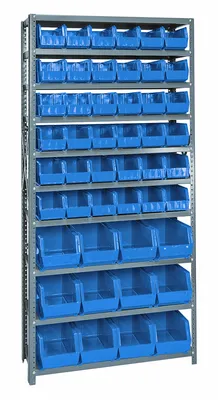 Quantum QSBU-230240BL Shelving Unit, 12"D x 36"L x 75"H, 400 lb capacity, Gray