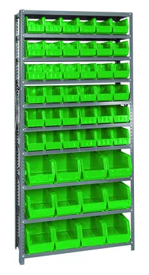 Quantum QSBU-230240GN Shelving Unit, 12"D x 36"L x 75"H, 400 lb capacity, Gray