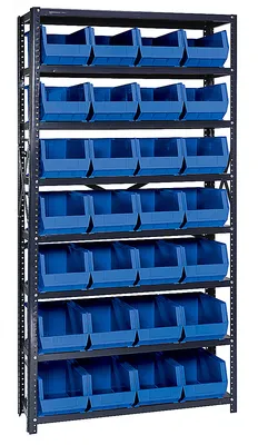 Quantum QSBU-18-240BL Shelving Unit, 18"D x 36"W x 75"H, 400 lb capacity, Gray