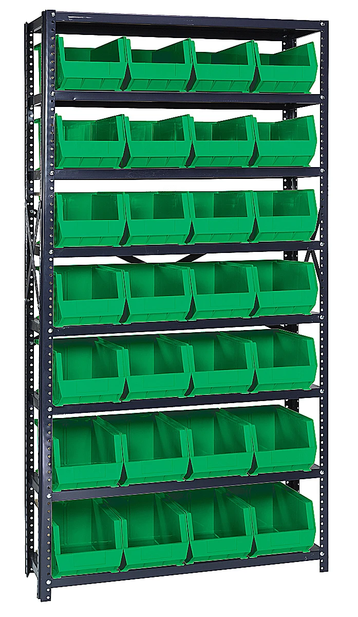 Quantum QSBU-240GN Shelving Unit, 12"D x 36"L x 75"H, 400 lb capacity, Gray