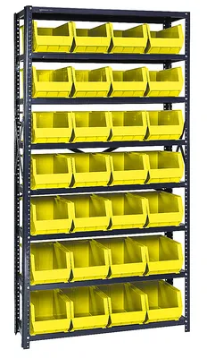 Quantum QSBU-18-240YL Shelving Unit, 18"D x 36"W x 75"H, 400 lb capacity, Gray