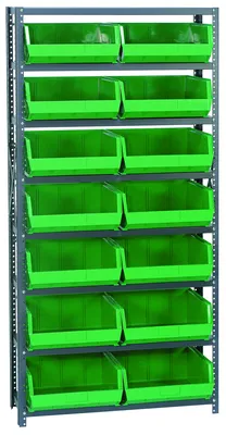 Quantum QSBU-18-250GN Shelving Unit, 18"D x 36"W x 75"H, 400 lb capacity, Gray