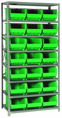 Quantum QSBU-255GN Shelving Unit, 18"D x 36"L x 75"H, 400 lb capacity, Gray