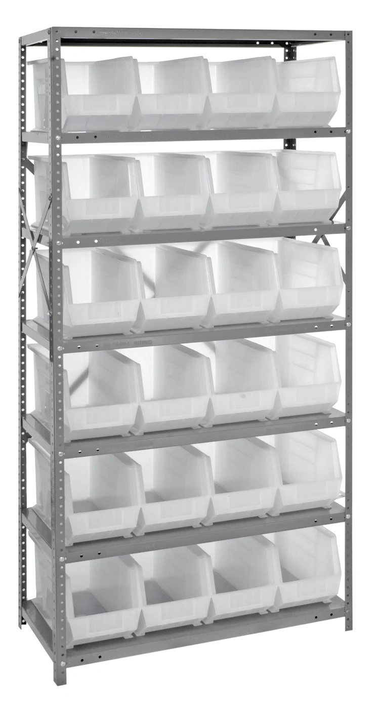 Quantum QSBU-265CL Shelving Unit, 18"D x 36"L x 75"H, 400 lb capacity, Gray