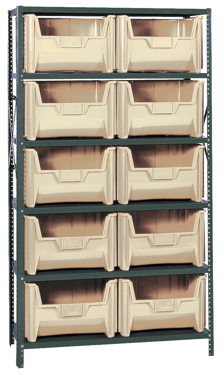 Quantum QSBU-700IV Shelving Unit, 18"D x 42"L x 75"H, 400 lb capacity, Gray