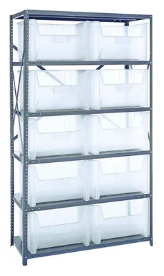 Quantum QSBU-700CL Shelving Unit, 18"D x 42"L x 75"H, 400 lb capacity, Gray