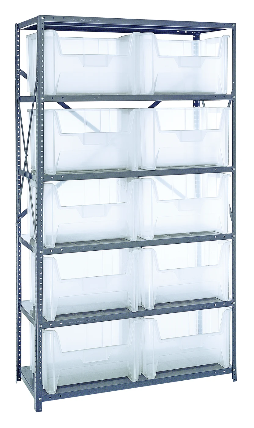 Quantum QSBU-700CL Shelving Unit, 18"D x 42"L x 75"H, 400 lb capacity, Gray