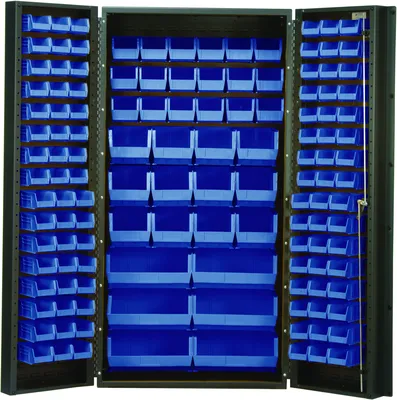 Quantum QSC-36-68BL Heavy-Duty 36" Bin Cabinet, 36"W x 24"D x 72"H, 800 lb capacity, Gray