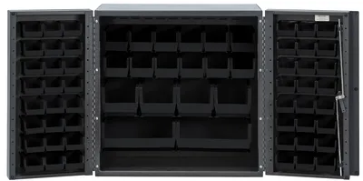 Quantum QSC-36-MINBK Heavy-Duty 36" Bin Cabinet, 36"W x 24"D x 36"H, 800 lb capacity, Gray