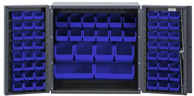 Quantum QSC-36-MINBL Heavy-Duty 36" Bin Cabinet, 36"W x 24"D x 36"H, 800 lb capacity, Gray